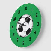 Grüne, Schwarzweiss-Fußball-Uhr Große Wanduhr (Winkel)