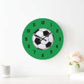 Grüne, Schwarzweiss-Fußball-Uhr Große Wanduhr (Zuhause)