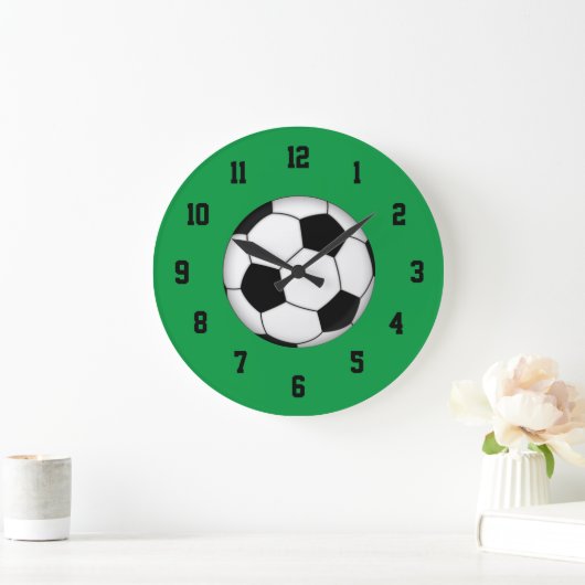 Grüne, Schwarzweiss-Fußball-Uhr Große Wanduhr (Zuhause)
