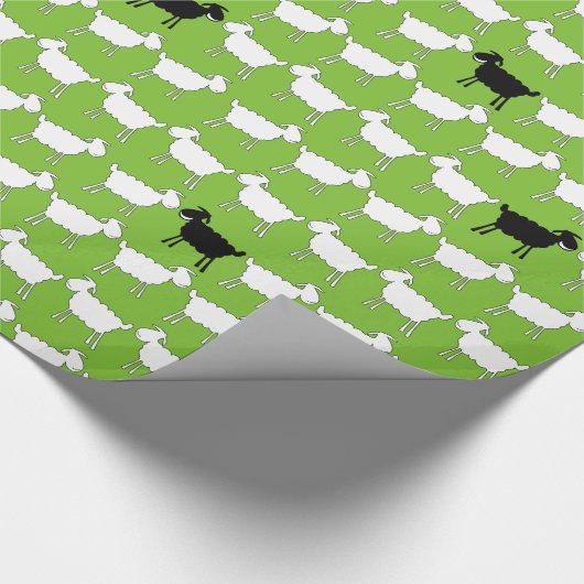 Grüne Schwarzweiss-Verpackung der Vieh-Schafe Geschenkpapier (Ecke)