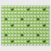 Grüne Schwarzweiss-Verpackung der Vieh-Schafe Geschenkpapier (Flach)