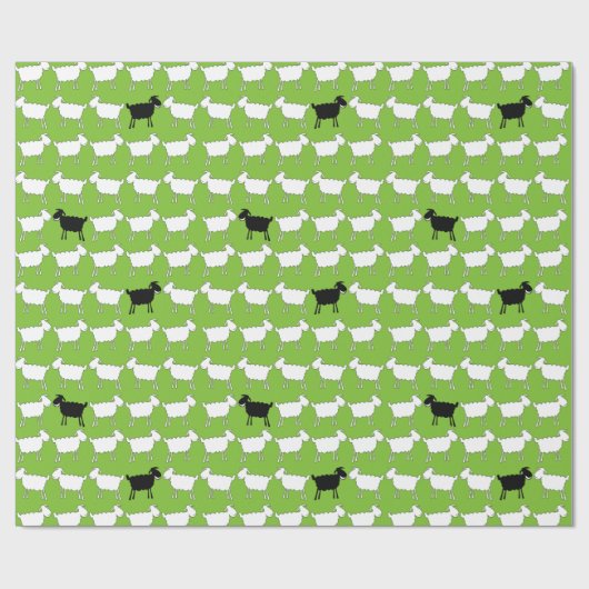 Grüne Schwarzweiss-Verpackung der Vieh-Schafe Geschenkpapier (Flach)