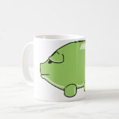 Grüne Schwein-Tasse Kaffeetasse (Vorderseite Links)
