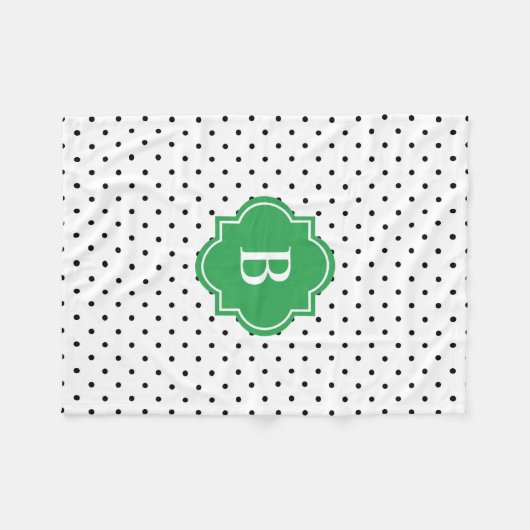 Grüne Schweizer Punkte | Monogram Fleece Blanket (Vorderseite (Horizontal))