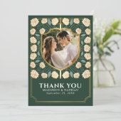 Grüne Schwert- und Schildkrötenhochzeit Dankeskarte (Stehend Vorderseite)