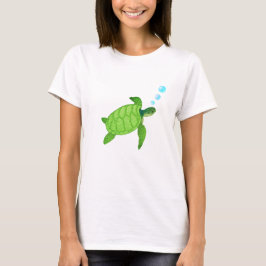 Grüne schwimmende Meeresschildkröte T-Shirt