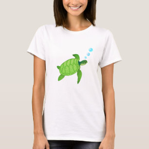 Grüne schwimmende Meeresschildkröte T-Shirt