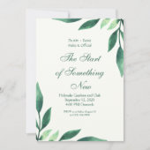Grüne Script-Blätter Einladung (Vorderseite)