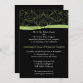 Grüne Scrolls und Hochzeitsfeiern Einladung (Vorne/Hinten)