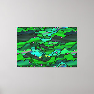 Grüne Seascape Bio verkettetes Glas Abstrakt Leinwanddruck
