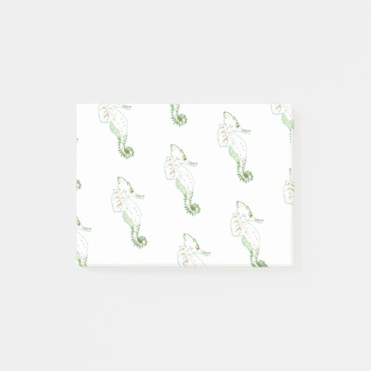 Grüne Seepferde - Anmerkungen Post-it Klebezettel (Vorderseite)