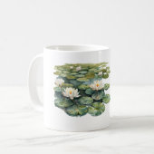 Grüne Seerosen Lotus Blumen Kaffeetasse (Vorderseite Links)