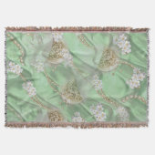 Grüne Seide und Elfenbein-Perlen Decke (Vorderseite)