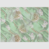 Grüne Seide und Elfenbein-Perlen Seidenpapier (Vorderseite)