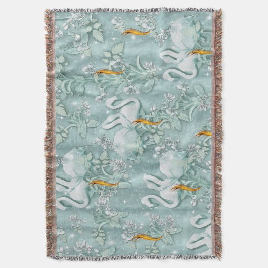 Grüne Seidendraht und Flamingos-Blume Decke (Vorderseite Vertikal)