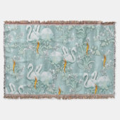 Grüne Seidendraht und Flamingos-Blume Decke (Vorderseite)