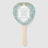 Grüne Seidendraht und Flamingos-Blume Fächer (Rückseite)