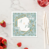 Grüne Seidendraht und Flamingos-Blume Serviette (Beispiel)