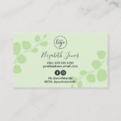 Grüne Seife und Kerze aus botanischem Pastell Visitenkarte (Rückseite)