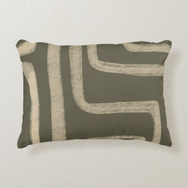 Grüne Seite Beige Rustikales Kissen