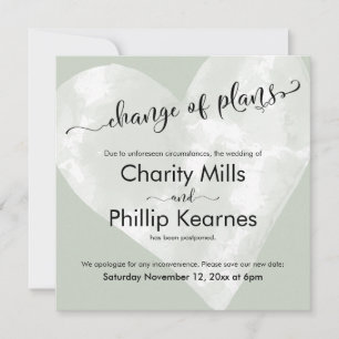 Grüne Seite des Herzens vertagt Hochzeitänderung P