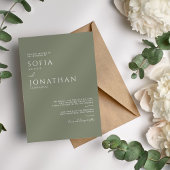 Grüne Seite Minimalistisch Elegante Hochzeit Einladung