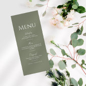Grüne Seite Minimalistisch Elegante Hochzeit Menükarte