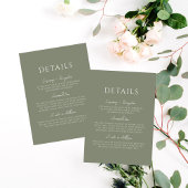 Grüne Seite Minimalistisch Elegante Hochzeiten Det Begleitkarte