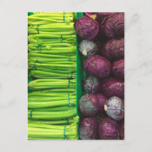 Grüne Sellerie, Lila Kohl-Postkarte Postkarte