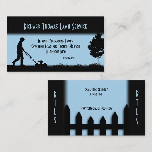 Grüne Service Landschaft Blue Business Card Visitenkarte (Vorne/Hinten)