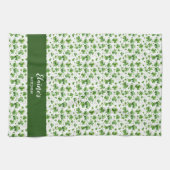 Grüne Shamrock-Küchenhandtücher, individuelles Ges Geschirrtuch (Horizontal)