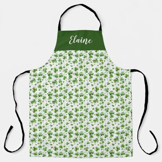 Grüne Shamrock-Küchenschürze, individuelles Gesche Schürze (Vorderseite)