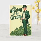 Grüne Shamrock-Männerkarte Karte (Gelbe Blume)