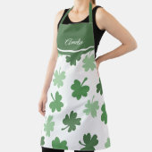 Grüne Shamrock-Muster St. Patrick's Day Schürze (InSitu)