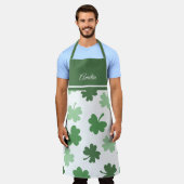 Grüne Shamrock-Muster St. Patrick's Day Schürze (Getragen)