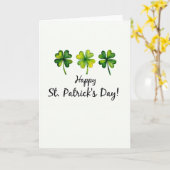 Grüne Shamrock-Musterkarte Karte (Gelbe Blume)