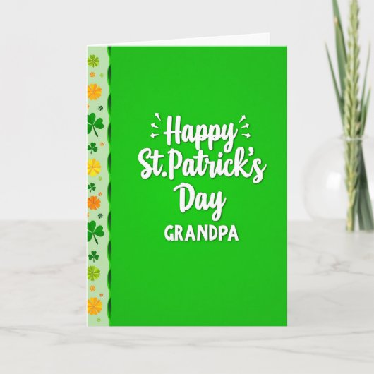 Grüne Shamrock-Opa-Karte Karte (Vorderseite)