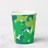 Grüne Shamrock-Papierbecher zum St. Patrick's Day Pappbecher (Rückseite)