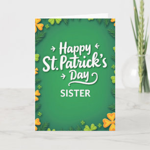 Grüne Shamrock-Schwesterkarte Karte