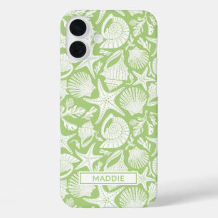 Grüne Shells Personalisiert iPhone 16 Plus Hülle