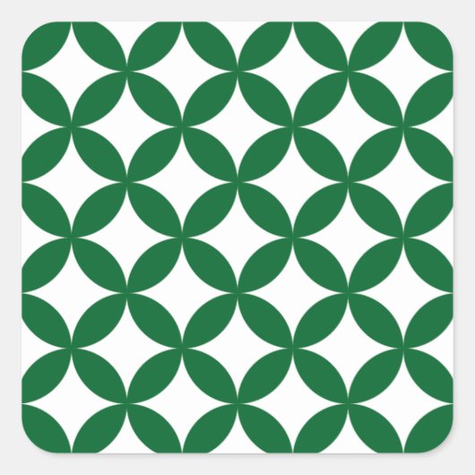 Grüne Shippo Quadrat Aufkleber (Vorderseite)