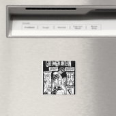 Grüne Signalleuchte - Grünes schattiertes Comic, s Magnet (In Situ (Geschirrspüler))