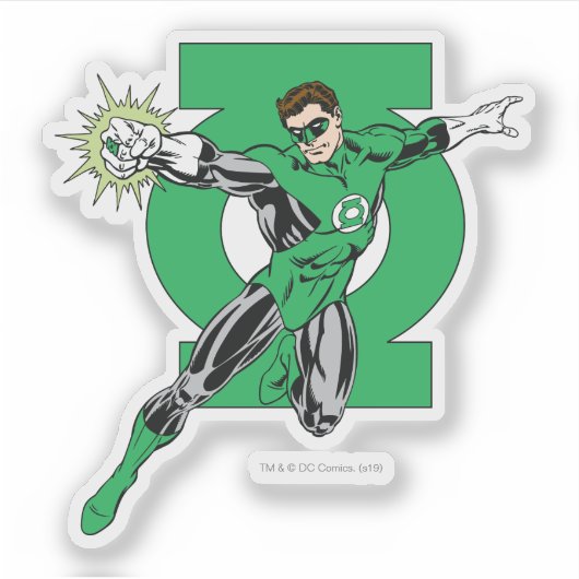 Grüne Signalleuchte mit Logo-Hintergrund Aufkleber (Vorderseite)