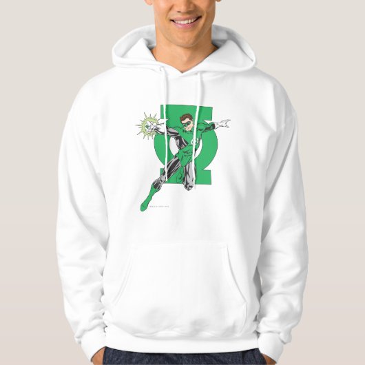 Grüne Signalleuchte mit Logo-Hintergrund Hoodie (Vorderseite)