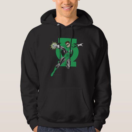 Grüne Signalleuchte mit Logo-Hintergrund Hoodie (Vorderseite)