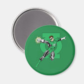 Grüne Signalleuchte mit Logo-Hintergrund Magnet (Vorderseite/Rückseite)