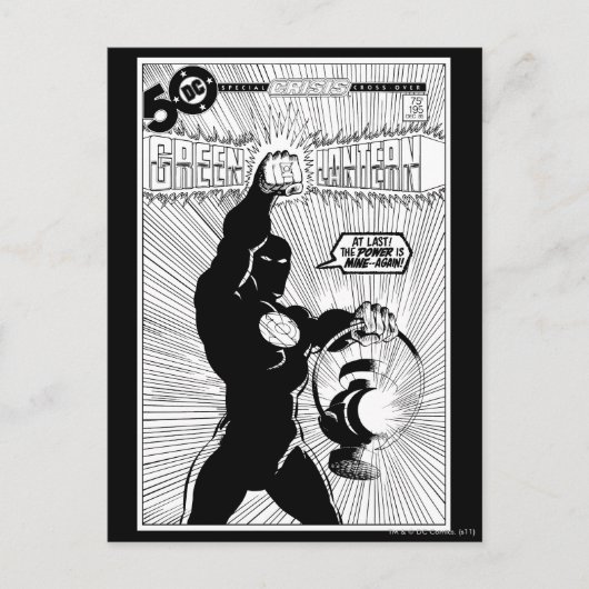 Grüne Signalleuchten - glühende Laterne, schwarz u Postkarte (Vorderseite)