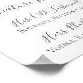 Grüne Signatur der weißen Blume Drinks Cocktailsig Poster (Ecke)