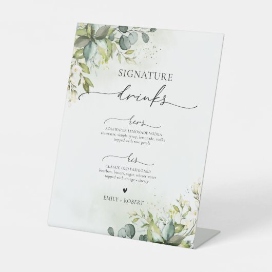 Grüne Signatur Drinks Zeichen Sockelschild (Vorderseite)