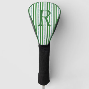 Grüne Silber Glitzer Streifen Mit Monogramm, kunde Golf Headcover